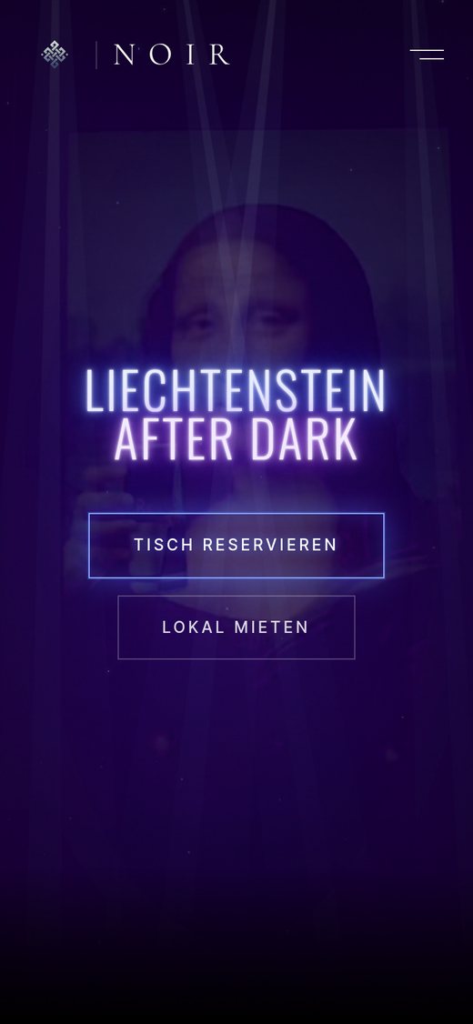 Website NOIR Club auf dem Smartphone