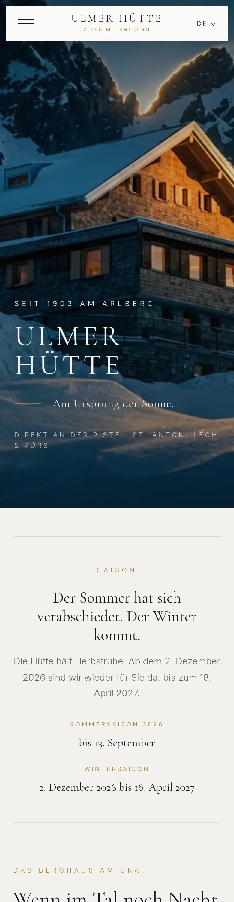 Ulmer Hütte, mobile view